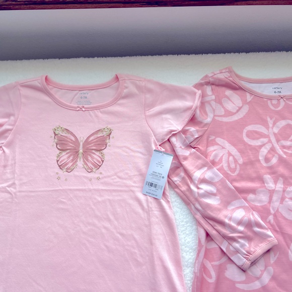Carter’s girl’s nightgown set. Size 6-7. Pink. New - Picture 5 of 7